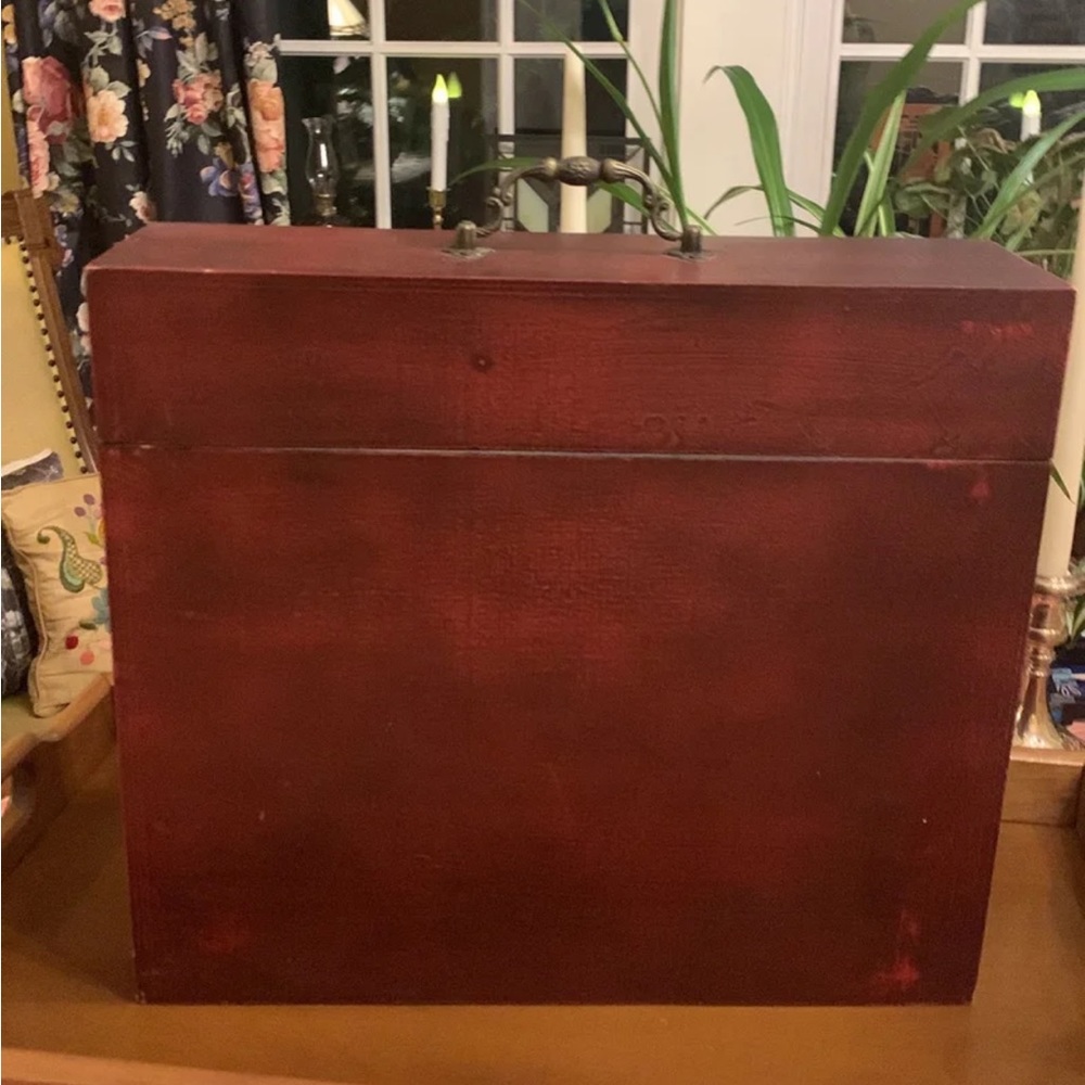 Wine Wood Storage Box Wooden Chianti Classico with Handle Carrying Case - Picture 7 of 7